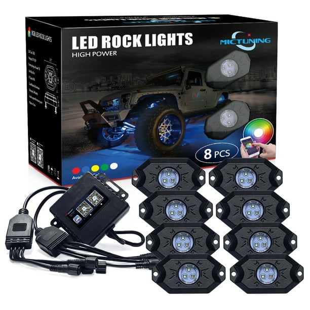Flashing 8 Pods Music Mode for Underglow Off Road Truck SUV Multicolor Neon LED Light Kit Timing Function Xprite RGB LED Rock Lights w/Bluetooth Controller Flashing 8 Pods Music Mode for Underglow Off Road Truck SUV Multicolor Neon LED Light Kit Timing Function Xprite RGB LED Rock Lights w/Bluetooth Controller